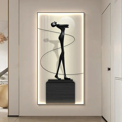 Abstract Figure Luminous Canvas Painting Wall Lamps by DecorBites™