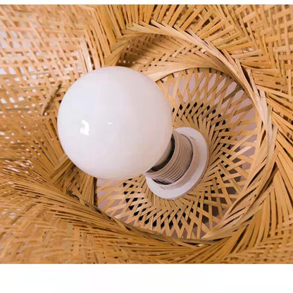 DecorBites™ Bamboo Woven Chandelier Tea Room LED Lighting