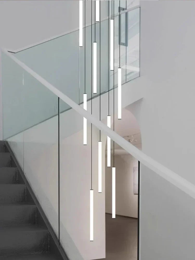 Acrylic Stair Pendant Lights for Modern Villa Decor - DecorBites™ Duplex Loft LED Chandelier