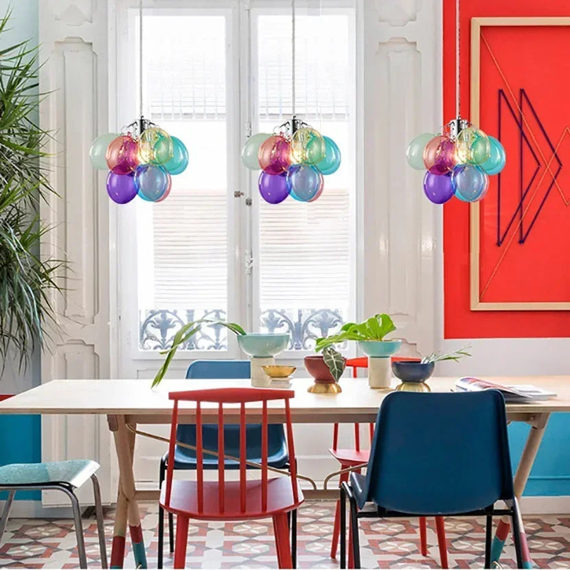 DecorBites™ Glass Bubble Chandelier Pendant Light for Living Room & Bedroom