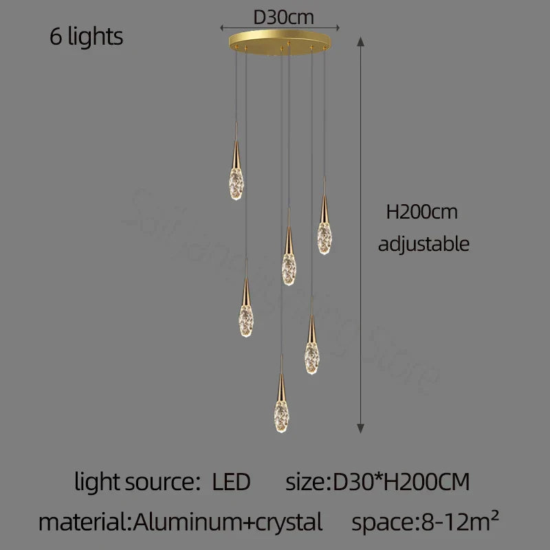 DecorBites™ Diamond Crystal Chandelier - Gold Interior Designer Living Room Lamp