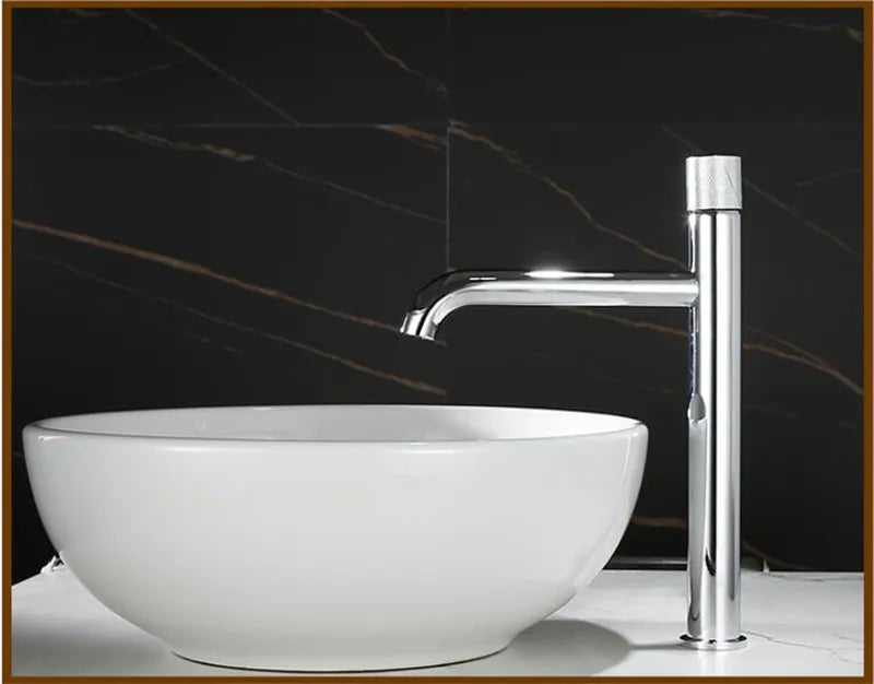 DecorBites™ Brushed Gold Basin Faucet: Solid Brass Hot Water Mixer Sink Tap