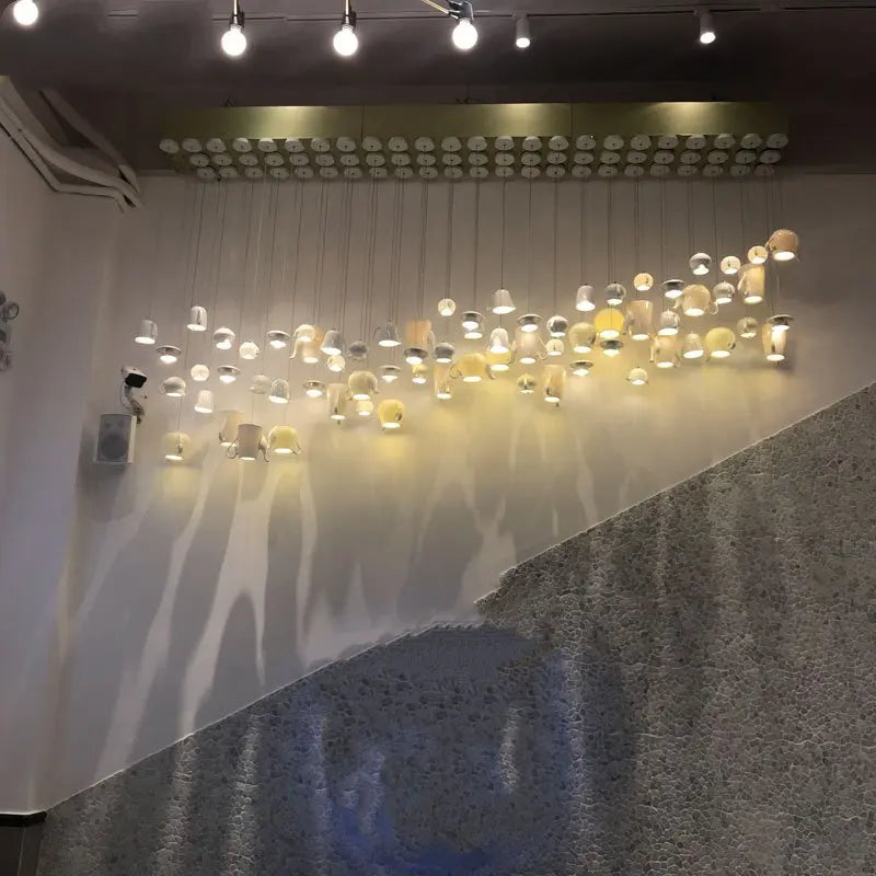 DecorBites™ Ceramic LED Pendant Lights Tea Cup Teapot Hanging Lamp for Kitchen Dining Room