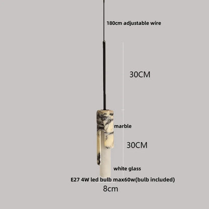 DecorBites™ Bulgari Stone LED Pendant Lamp - Natural Marble Hanging Light