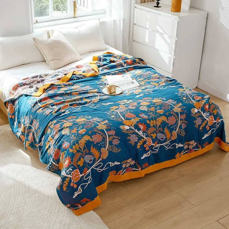 DecorBites™ Cotton Gauze Air-Conditioning Blanket - Luxury European Leisure Blanket