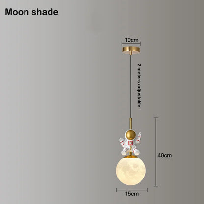 DecorBites™ Astronaut Chandelier: Personalized Children's Room Decor Lighting for Warm Atmosphere