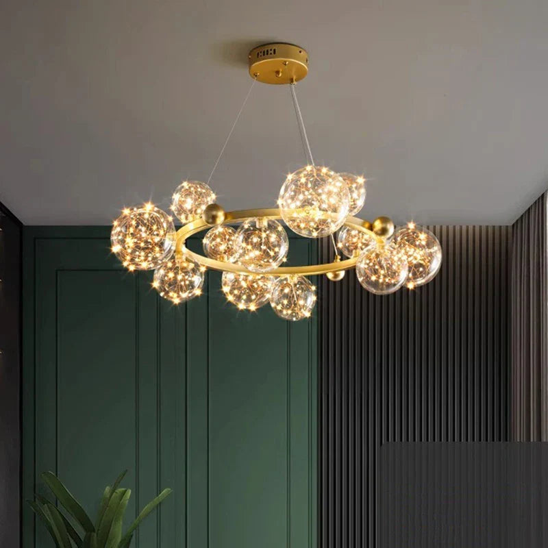 DecorBites™ Crystal Chandelier: Modern Stair Pendant Lamp for Living Room, Interior Lighting