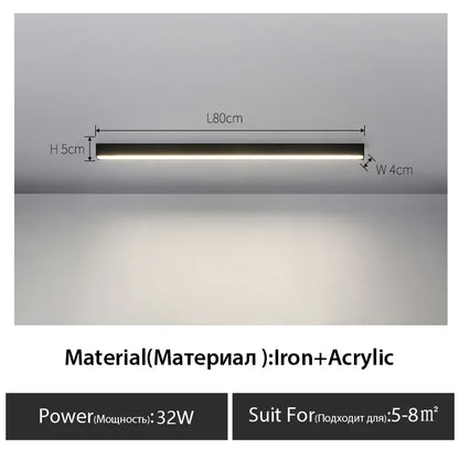 DecorBites™ Black Linear LED Ceiling Light for Aisle, Bedroom, Dining, Living Room – Minimalist Design