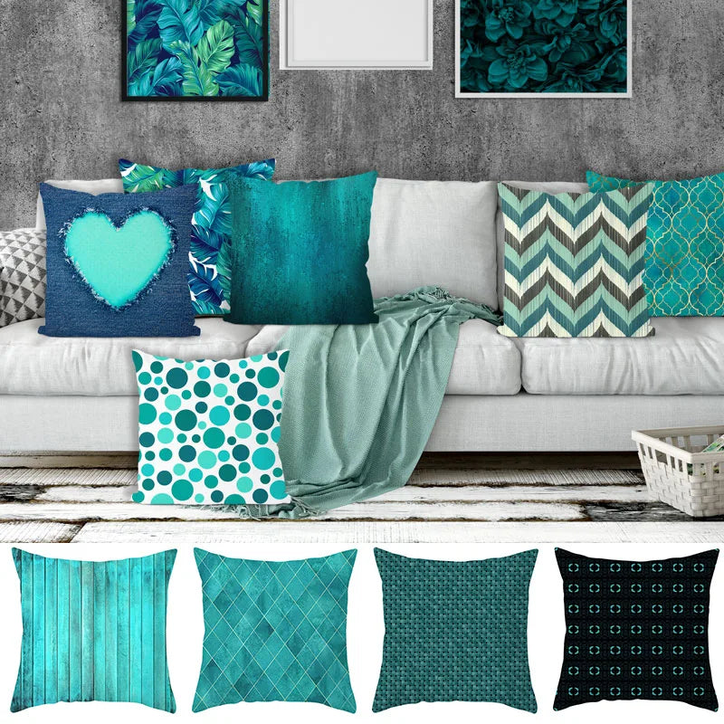 ™ Leaf Feather Cushion Covers Geometric Heart Print Pillowcase Home Decor