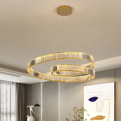 DecorBites™ Crystal Chandelier LED Light Fixture - Modern Luxury Hanging Lamp