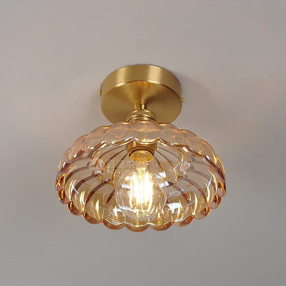DecorBites™ Amber Glass LED Ceiling Lamp Nordic Modern Simple Indoor Lighting