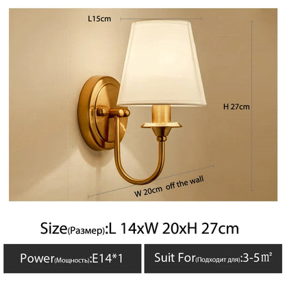 DecorBites™ Cloth Cover Wall Light for Bedroom, Living Room, Restaurant, and Corridor