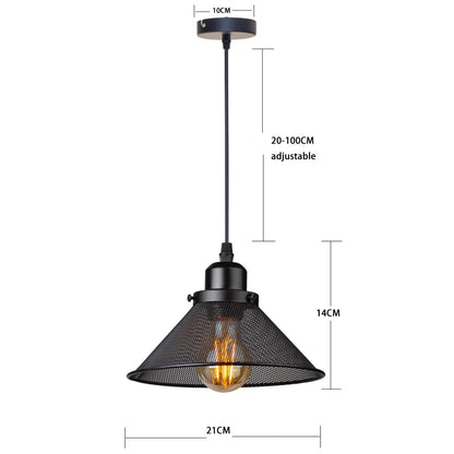 DecorBites™ Black Iron Cage Farmhouse Pendant Light Fixture for Kitchen Island, Dining Room, Hallway