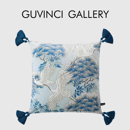 DecorBites™ Crane Art Luxury Throw Pillow Case for Bed & Sofa