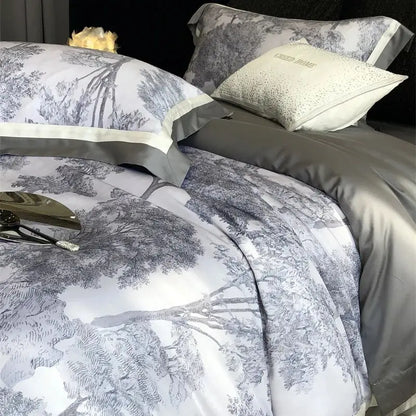 DecorBites™ Jungle Print Flowers Bedding Set: Silky Soft Duvet Cover, Sheet Set, Pillowcase