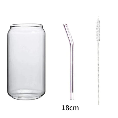 DecorBites™ Glass Drink Cup with Bamboo Lid - High Borosilicate Glass Tea Juice Coffee Mug