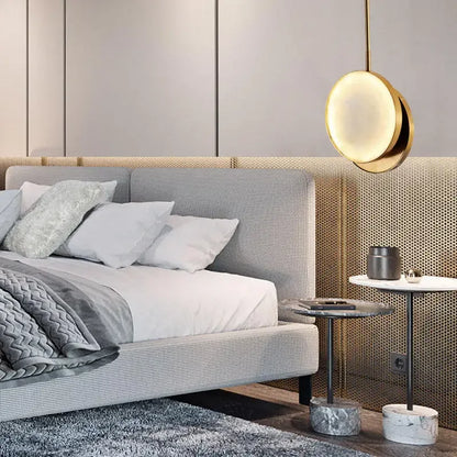 DecorBites™ Golden Marble LED Pendant Light: Luxe Nordic Minimalist Decor for Living & Dining Rooms