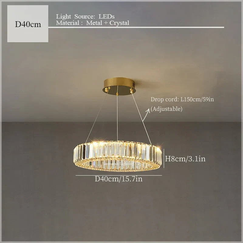 DecorBites™ Crystal Ceiling Pendant Chandelier for Luxe Room Decor