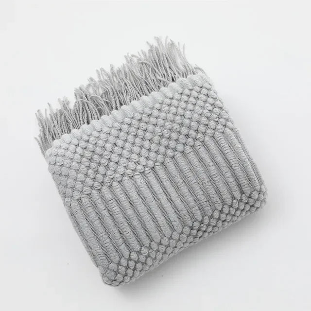 ™ Knitted Pineapple Grid Throw Blanket - Nordic Sofa Blanket for Home Decor