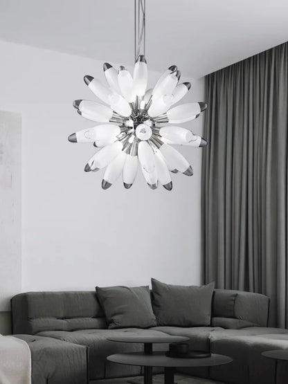 DecorBites™ LED Large Globe Chandelier with Glass Lampshades - Chrome or Gold Hardware