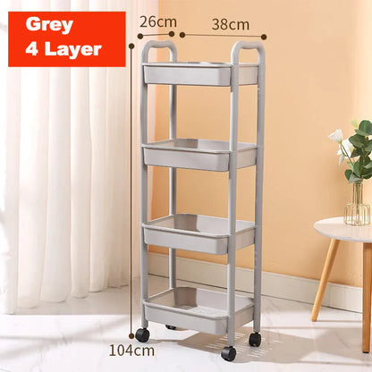 DecorBites™ Kitchen Storage Cart Rolling Utility Organizer Rack Shelf Trolley Cart