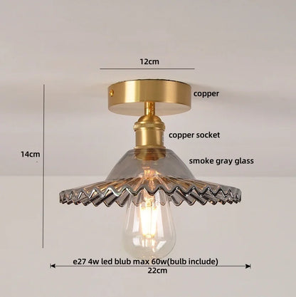 DecorBites™ Glass Flush Mounted Ceiling Light Fixture - Modern Nordic Green Glass LED Ceiling Lamp