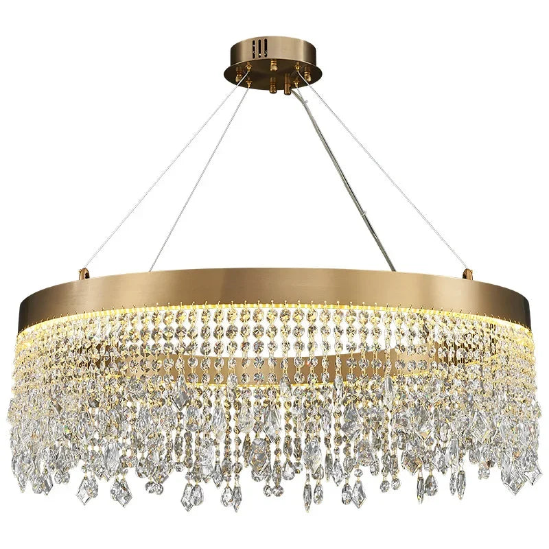 DecorBites™ Crystal Chandelier: Modern Living Room Ceiling Light & Kitchen Pendant