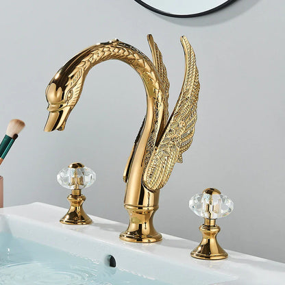 ™ Golden Swan Crystal Dual Handle Basin Tap