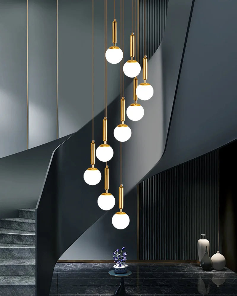 DecorBites™ LED Glass Ball Chandelier: Stylish Lighting for Home, Hotel, and Indoor Spaces