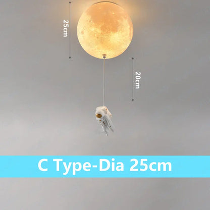 DecorBites™ Astronaut Globe Ceiling Light for Kids Room - 18cm/20cm/25cm