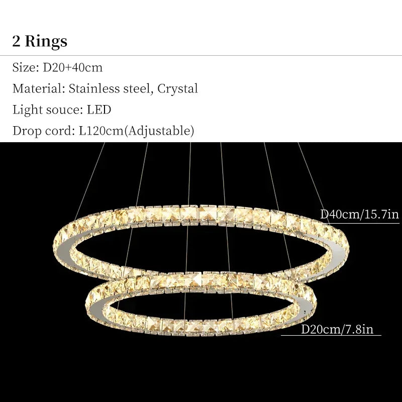 DecorBites™ Crystal Ceiling Pendant Light Chandelier Modern Living Room Bedroom Decor