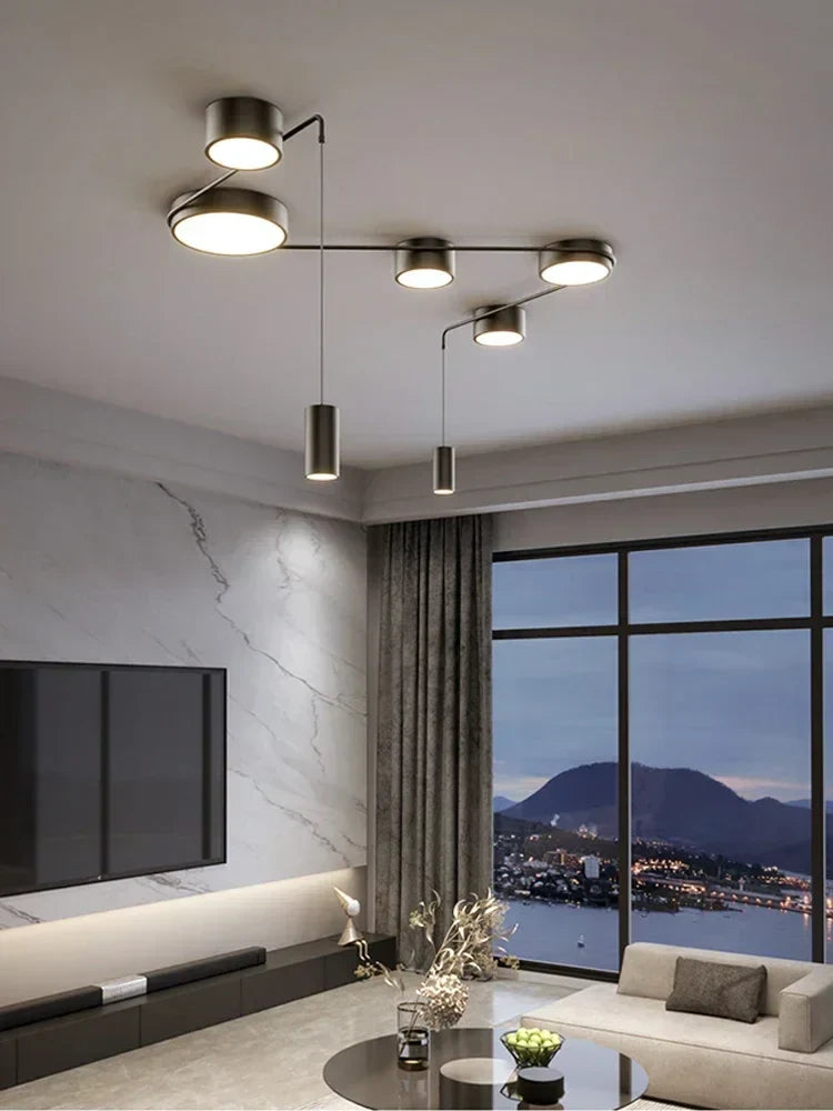 DecorBites™ Black LED Chandeliers for Living Dining Bedroom Hall Kitchen: Modern, Simple Indoor Lighting