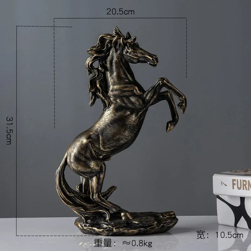 DecorBites™ Elegant Horse Resin Statue for Home Office Decor