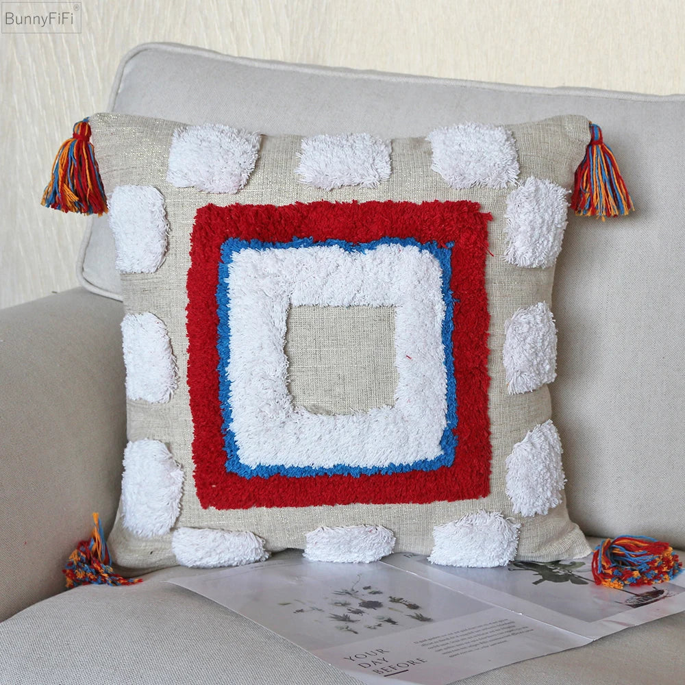 DecorBites™ Boho Tassel Macrame Throw Pillow Covers - Luxury Home Decor for Bed Sofa