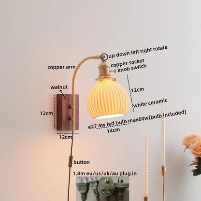 DecorBites™ Amber Glass LED Wall Lamp for Modern Nordic Home Decor