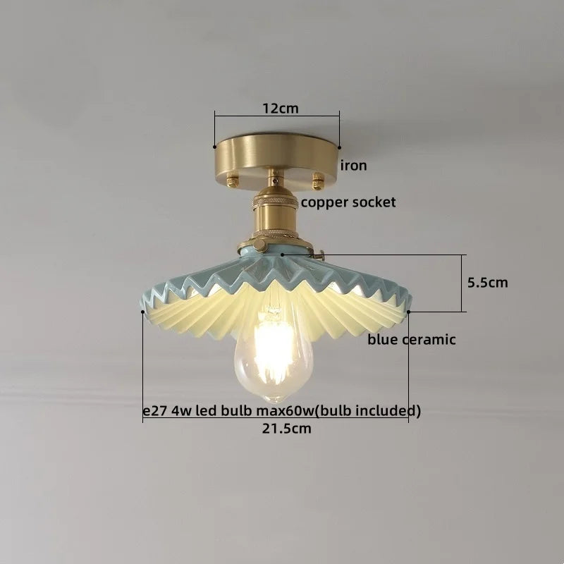 DecorBites™ Ceramic LED Ceiling Light Modern White Porch Balcony Luminaria