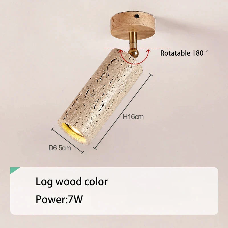 DecorBites™ LED Natural Stone Spotlights for Ceiling and Wall, Walnut Log Wood, E27 Bulb