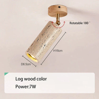 DecorBites™ LED Natural Stone Spotlights for Ceiling and Wall, Walnut Log Wood, E27 Bulb