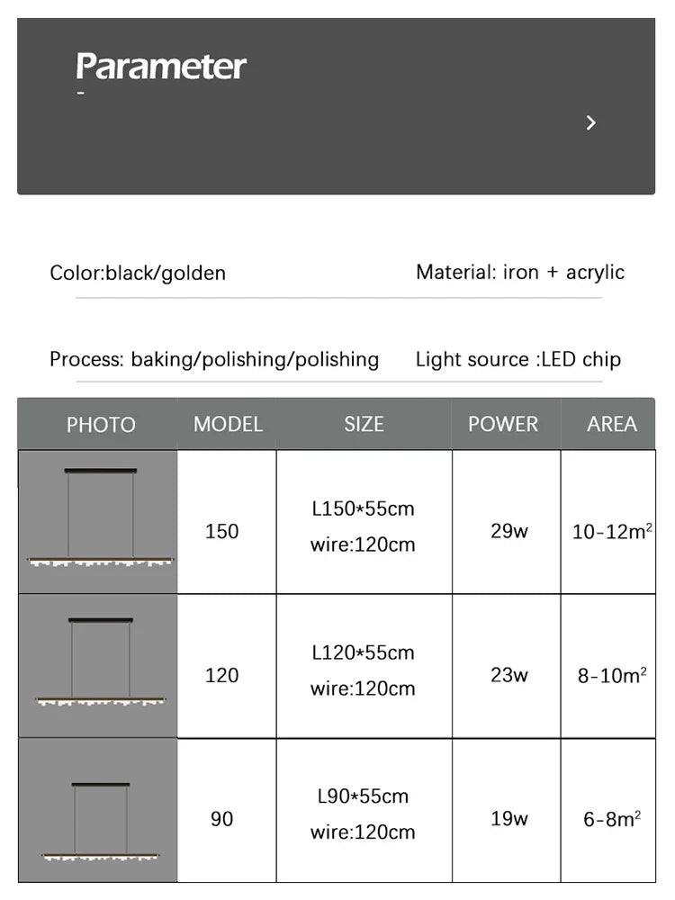 DecorBites™ LED Pendant Chandelier for Dining Room Kitchen Island Bar Ceiling Lighting