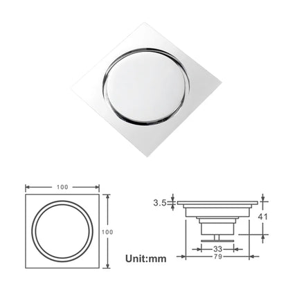 DecorBites™ Brass Square Shower Floor Drain for Kitchen and Bathroom, Insect-proof and Odor-proof