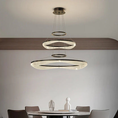 DecorBites™ Acrylic Living Room Chandelier Pendant Light Fixture_LED Hanging Lamp