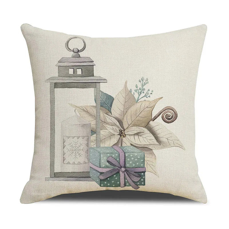 DecorBites™ Cartoon Birds Christmas Pillowcase 45X45cm - Linen Sofa Cushion Cover