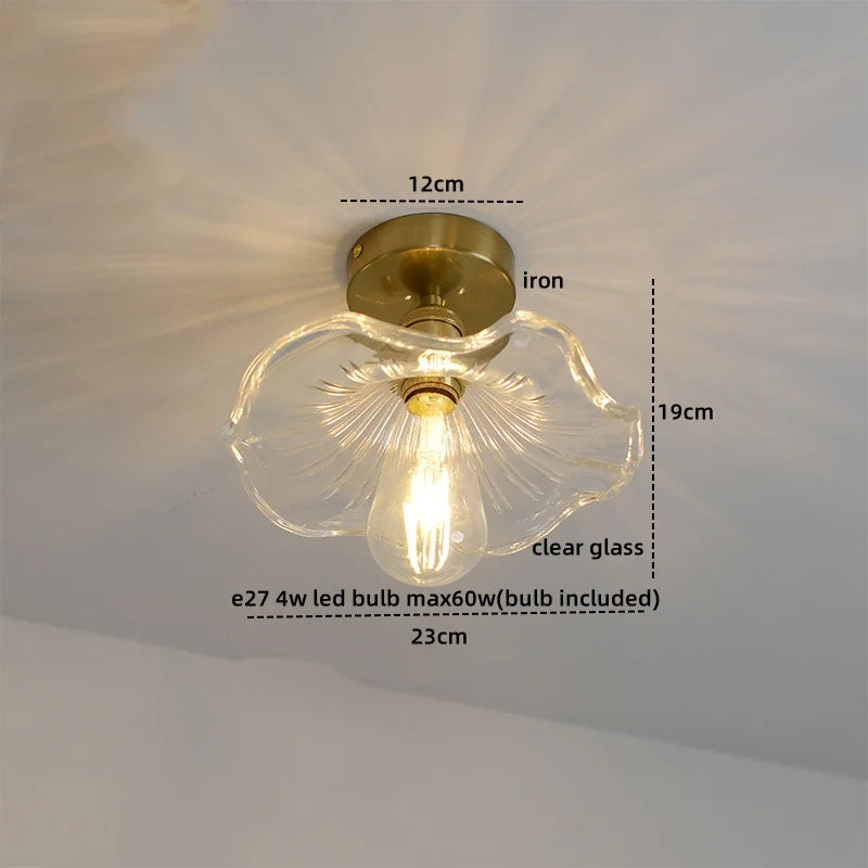 DecorBites™ Glass Copper Nordic Ceiling Lamp for Living Room & Balcony.