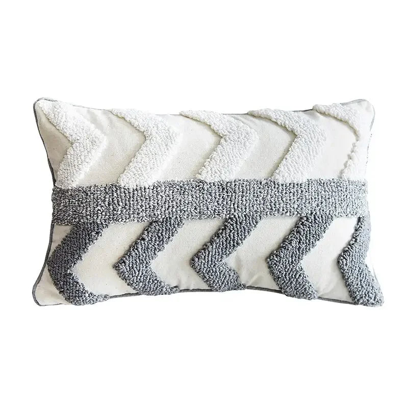 DecorBites™ Boho Geometric Tufted Tassel Cushion Cover 30x50/45x45cm