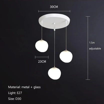 DecorBites™ Cobblestone Glass LED Pendant Lights for Villa Hotel Loft Stair Lamp