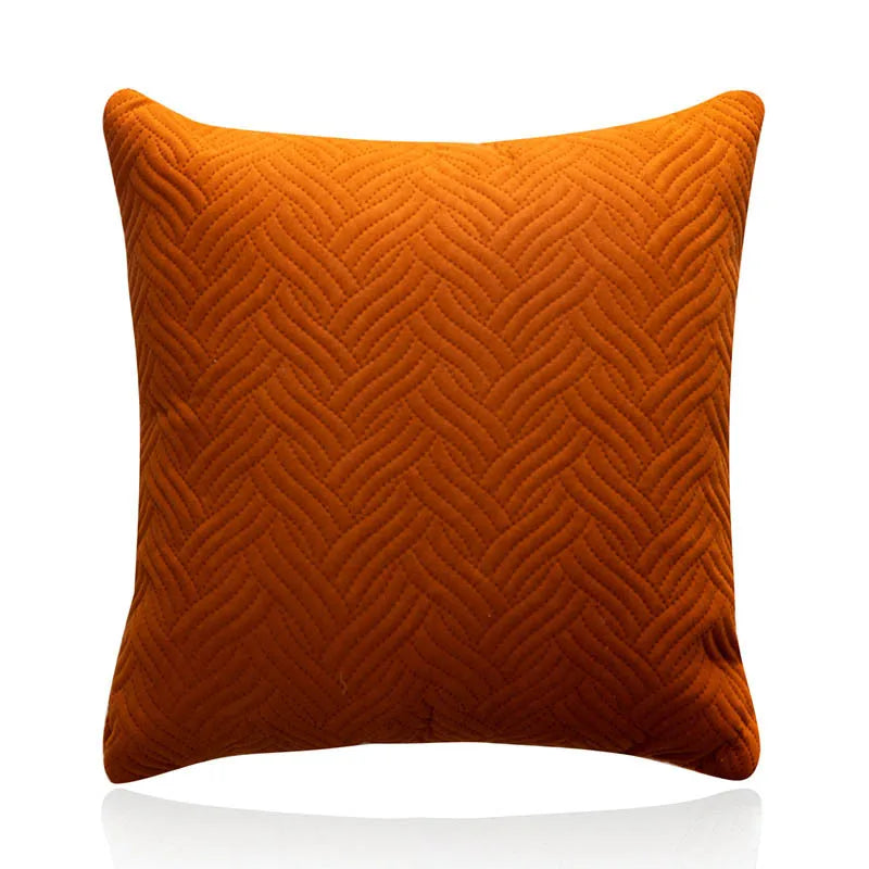 DecorBites™ Blue Wave Crimping Quilted Cushion Cover for Home Sofa Bed Decor