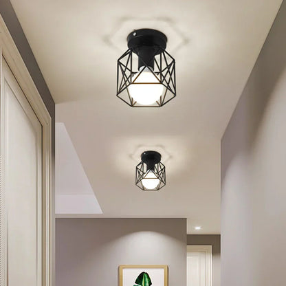 DecorBites™ Iron Cage Retro Ceiling Lamp for Home Lighting