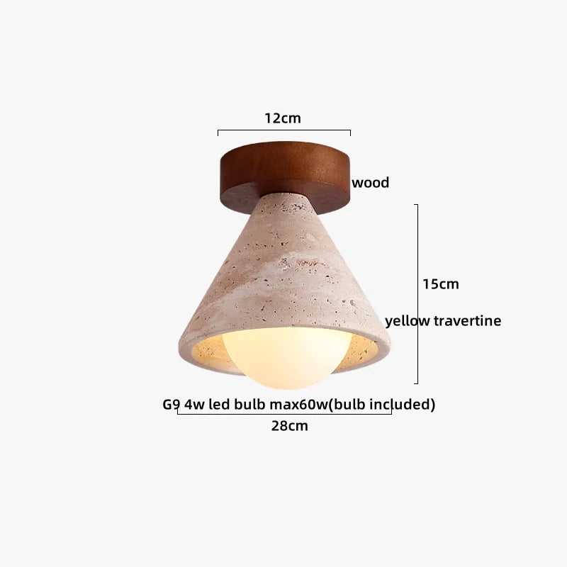 DecorBites™ LED Yellow Travertine Flush Mount Ceiling Light Fixtures