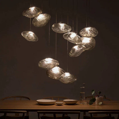 DecorBites™ Glass Cloud Chandelier LED Pendant Lamp for Villa Staircase & Hotel