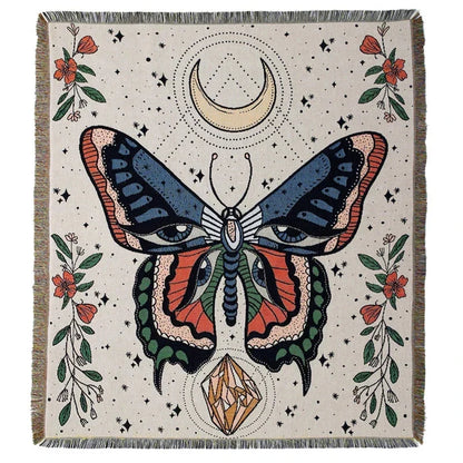 DecorBites™ Boho Floral Cotton Blanket - Soft Bedspread for Beds, Sofa & Living Room